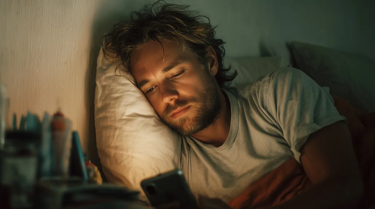 Persona sveglia di notte che guarda l’orologio alle 3 di notte